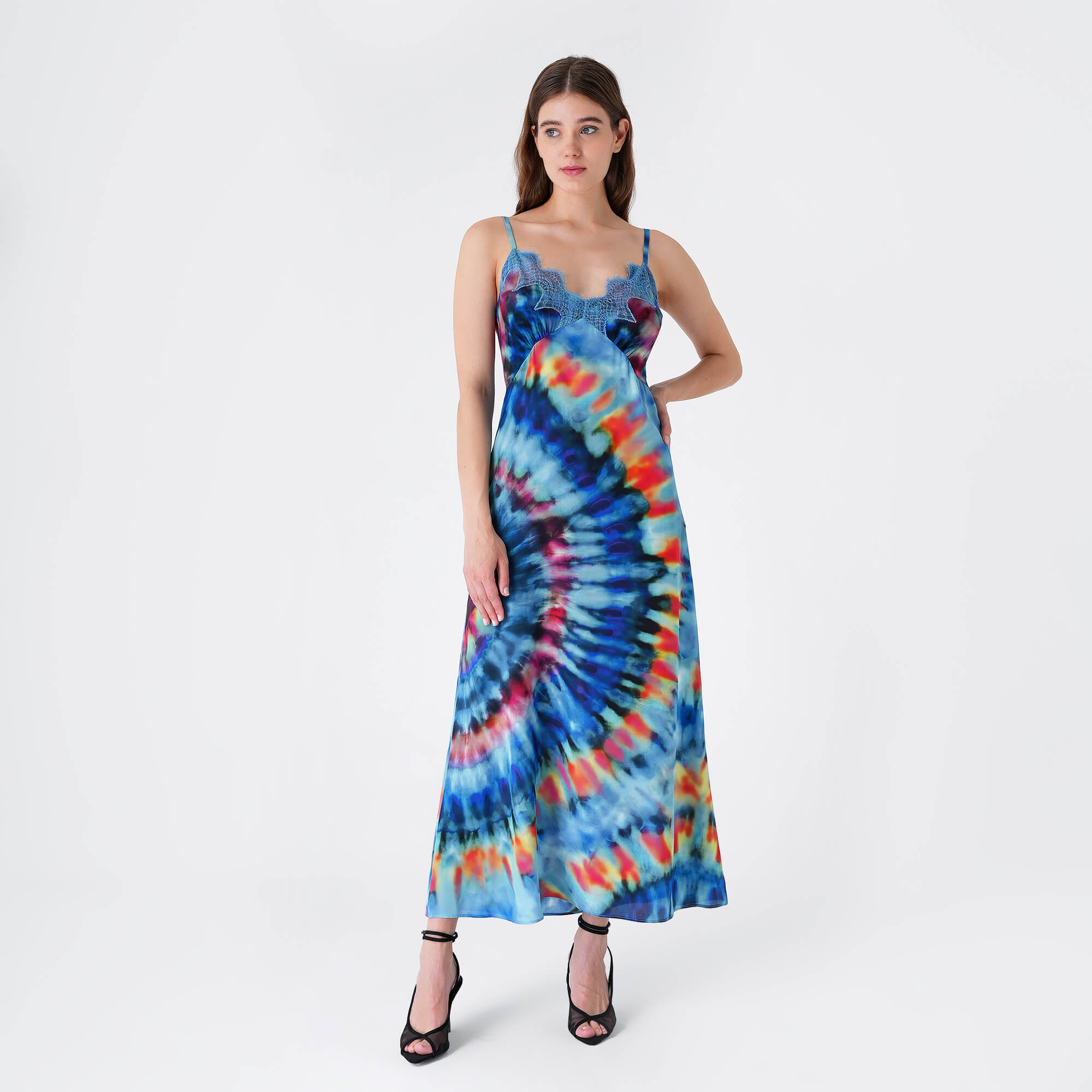 Chloe - Multicolor Blue Viscose Dress